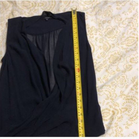 Babaton 100% Navy Silk Draped Blouse - Picture 5 of 10